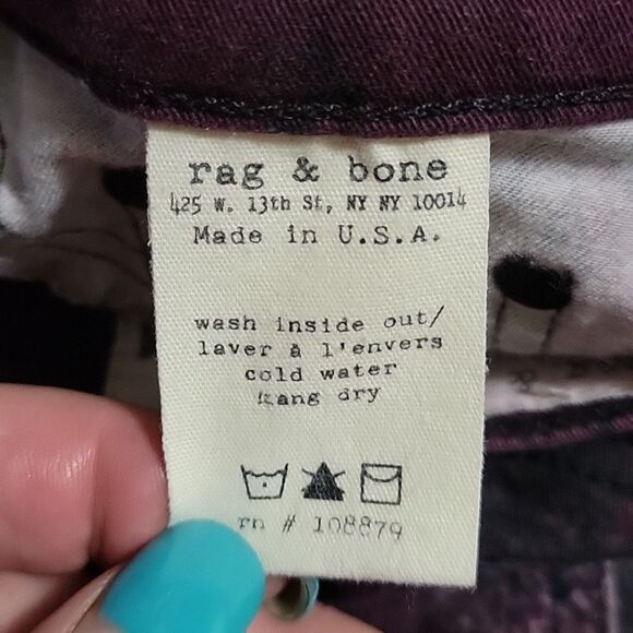 * RAG & BONE low rise purple jeans Final Discount - Picture 11 of 12